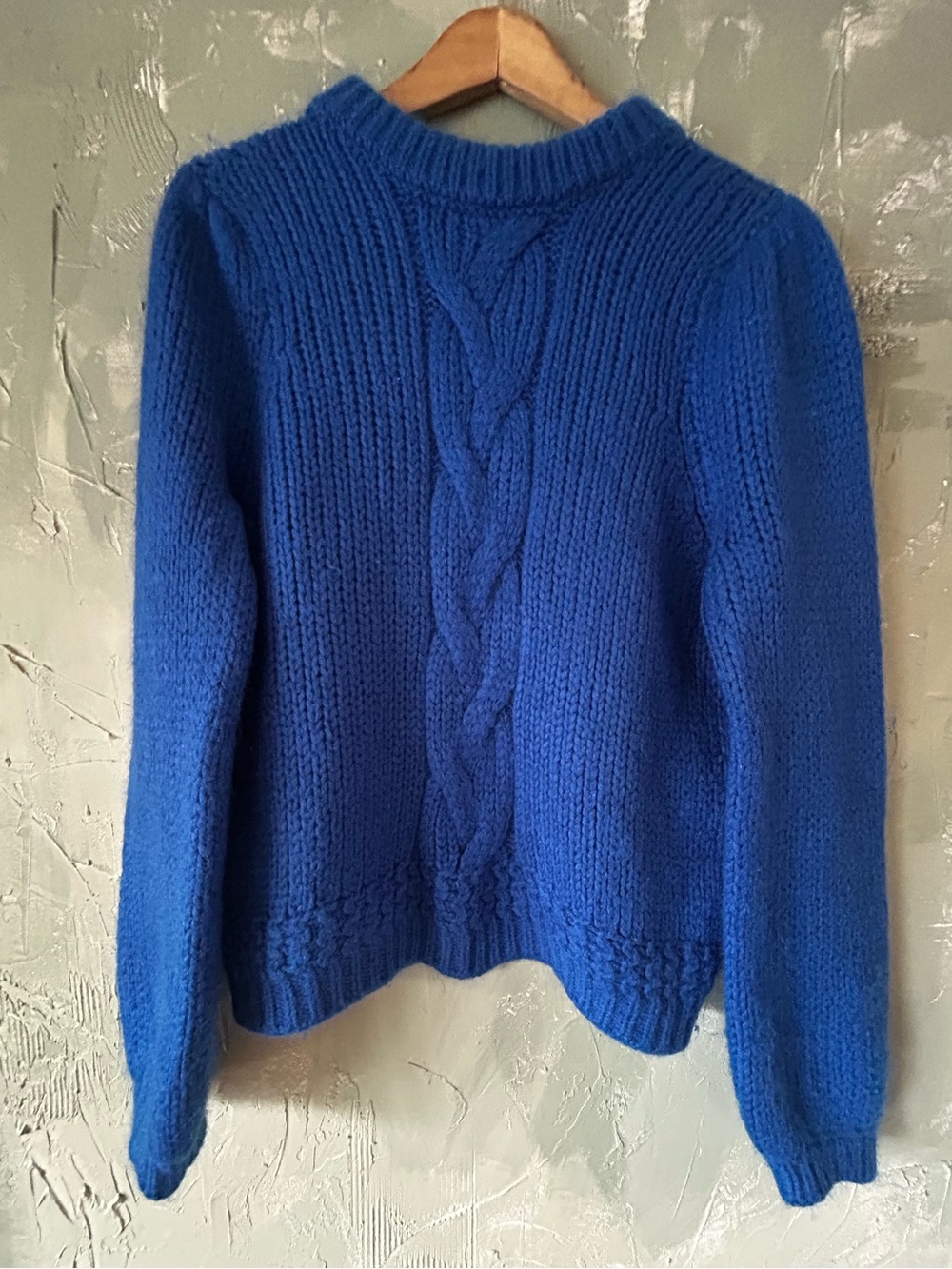 Sezane Royal Blue Cable-Knit Women's Sweater